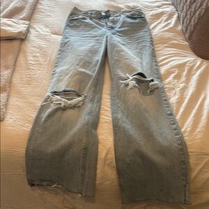 Women's Distressed Blue Jeans